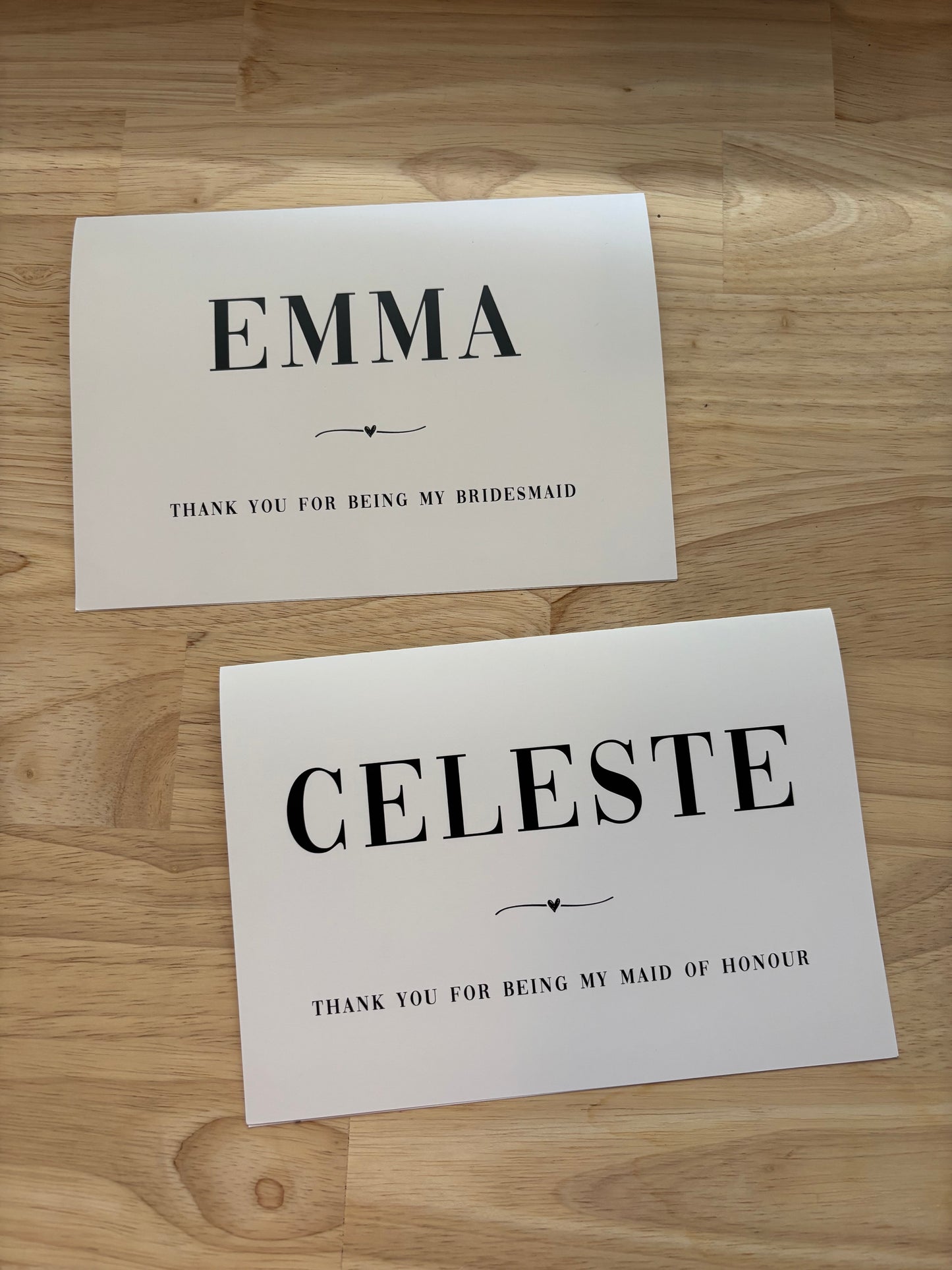 Thank you Modern Bridesmaid Card