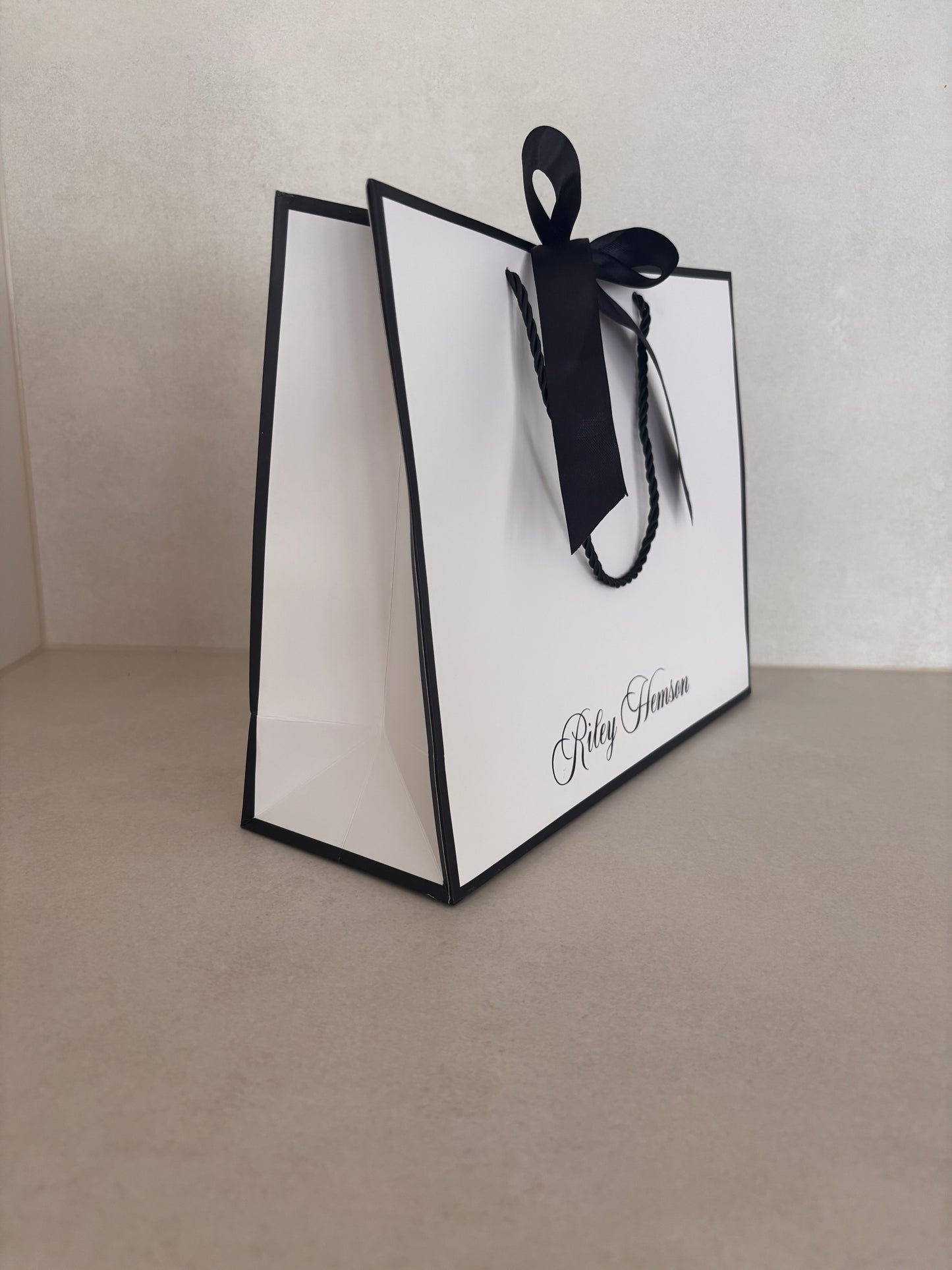 Large Black Bordered Personalised Gift Bag