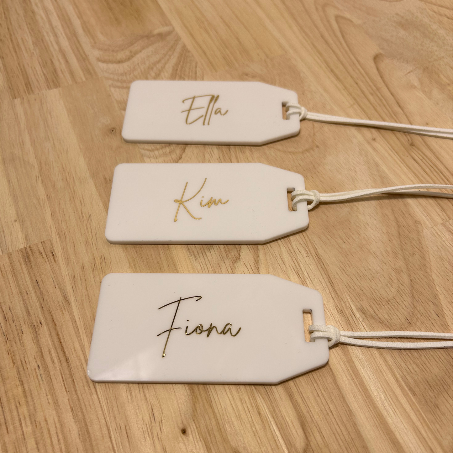 White Personalised Luggage Tag