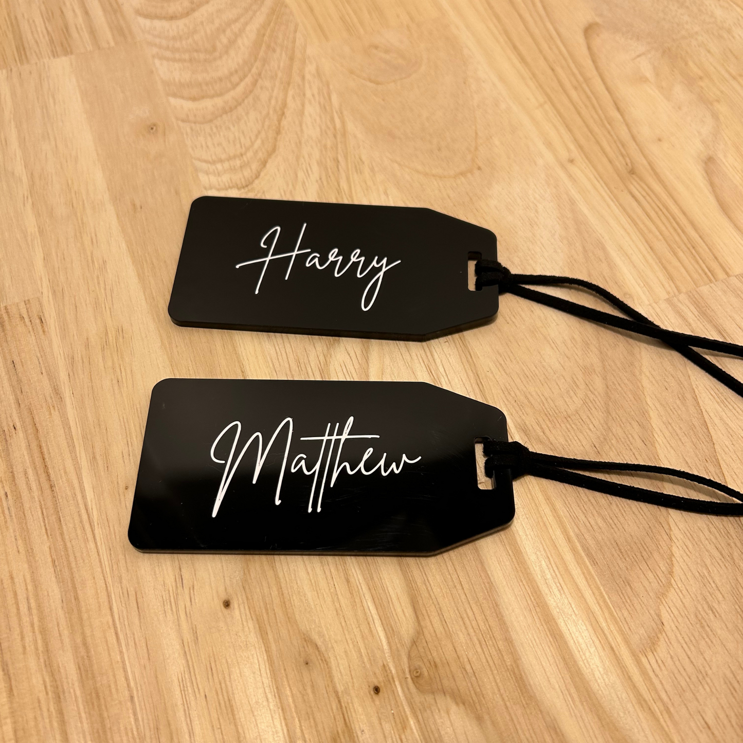 Black Personalised Luggage Tag