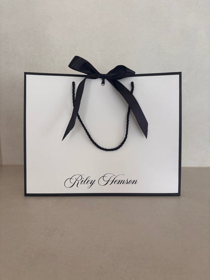 Large Black Bordered Personalised Gift Bag
