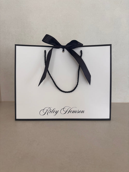 Large Black Bordered Personalised Gift Bag