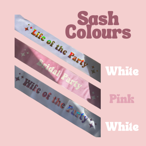 Holographic Hens Bachelorette Sash