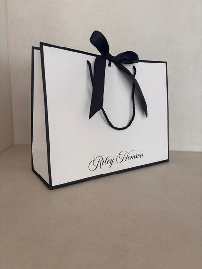 Large Black Bordered Personalised Gift Bag