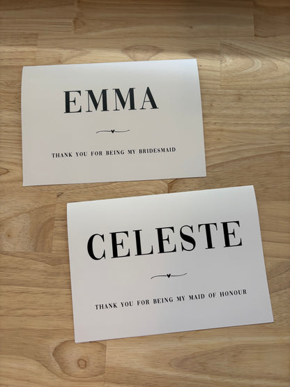 Thank you Modern Bridesmaid Card