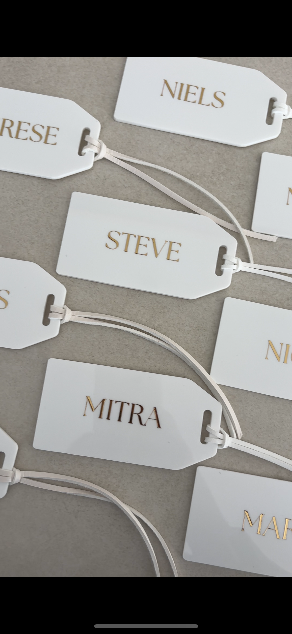 White Personalised Luggage Tag