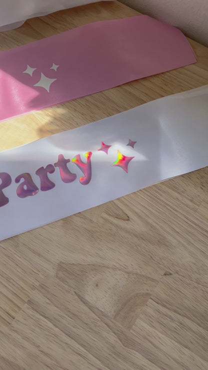 Holographic Hens Bachelorette Sash